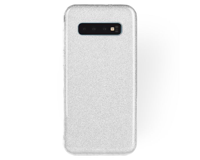 Forcell Glitter Shine Cover Hard Case Silver (Samsung Galaxy S10)