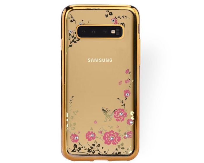 Forcell Strass TPU Case Diamond Garden - Θήκη σιλικόνης με Στρας Gold (Samsung Galaxy S10)