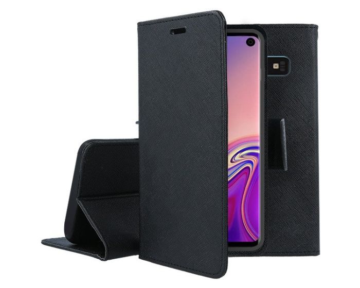 Tel1 Fancy Diary Case Θήκη Πορτοφόλι με δυνατότητα Stand Black (Samsung Galaxy S10)