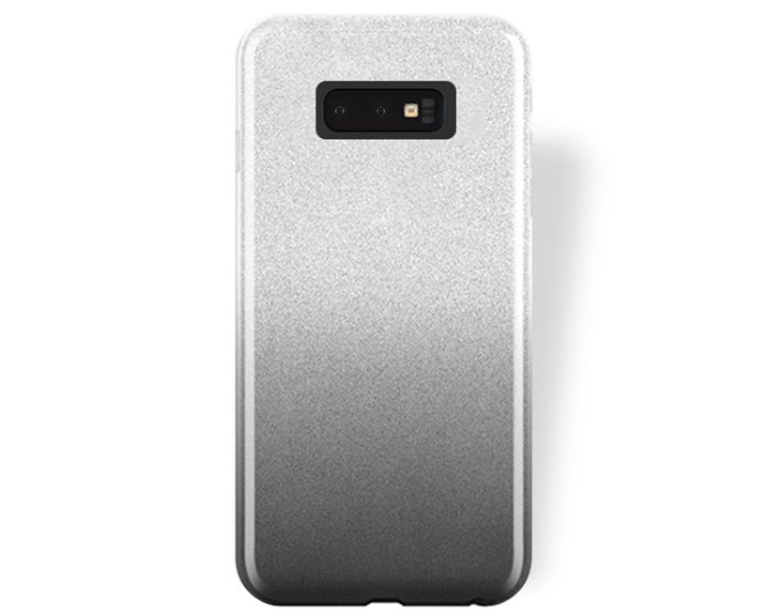 Forcell Glitter Shine Cover Hard Case Clear / Black (Samsung Galaxy S10e)