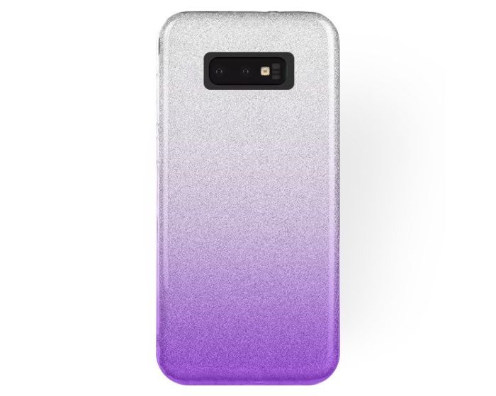 Forcell Glitter Shine Cover Hard Case Clear / Violet (Samsung Galaxy S10e)