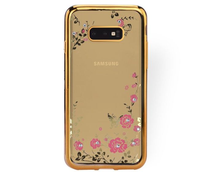 Forcell Strass TPU Case Diamond Garden - Θήκη σιλικόνης με Στρας Gold (Samsung Galaxy S10e)