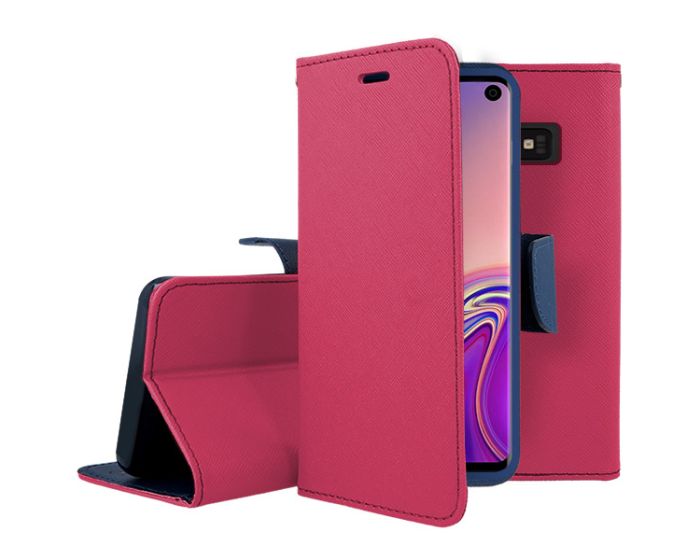 Tel1 Fancy Diary Case Θήκη Πορτοφόλι με δυνατότητα Stand Pink / Navy (Samsung Galaxy S10e)