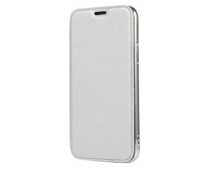 Forcell Electro Wallet Case Θήκη Πορτοφόλι με Stand Silver (Samsung Galaxy S20)