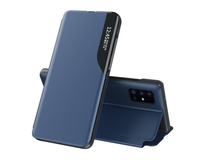Eco Leather View Case Θήκη Πορτοφόλι με Stand - Blue (Samsung Galaxy S20 Plus)