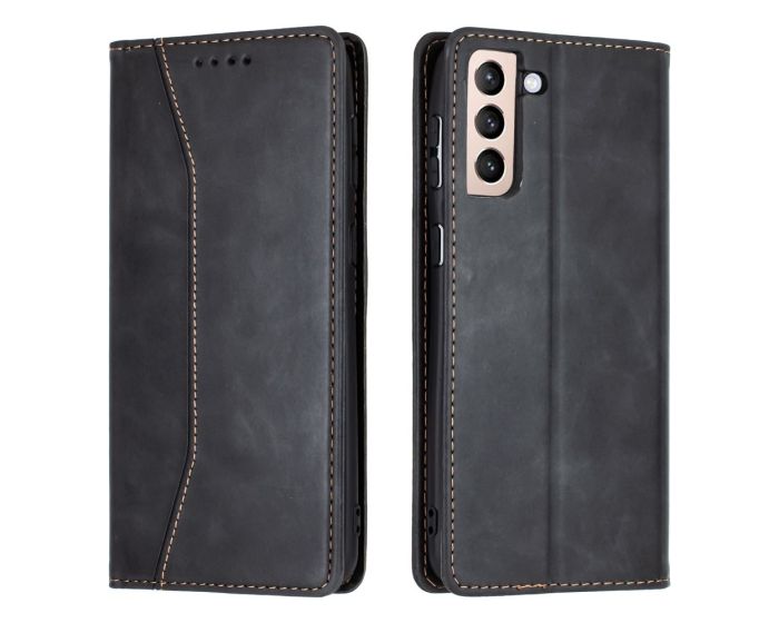 Bodycell PU Leather Book Case Θήκη Πορτοφόλι με Stand - Black (Samsung Galaxy S21 Plus 5G)
