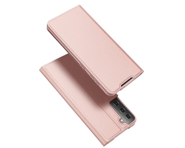 DUX DUCIS SkinPro Wallet Case Θήκη Πορτοφόλι με Stand - Rose Gold (Samsung Galaxy S21 Plus 5G)
