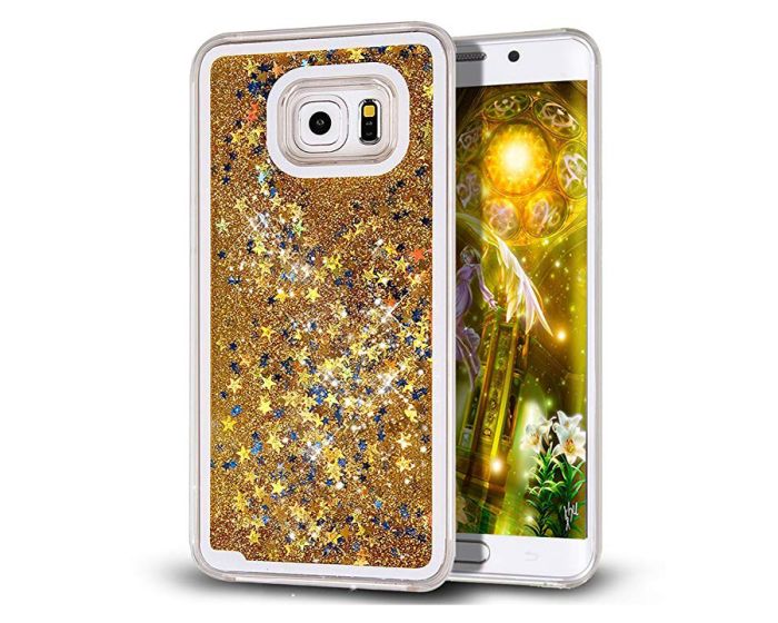 Forcell Liquid Glitter Sand & Stars TPU Case Θήκη με Χρυσόσκονη Gold (Samsung Galaxy S7 Edge)