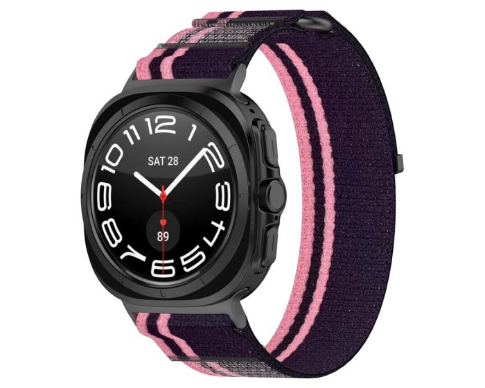 Techsuit Watchband (W054) Υφασμάτινο Λουράκι Samsung Galaxy Watch Ultra 47mm - Pink / Black