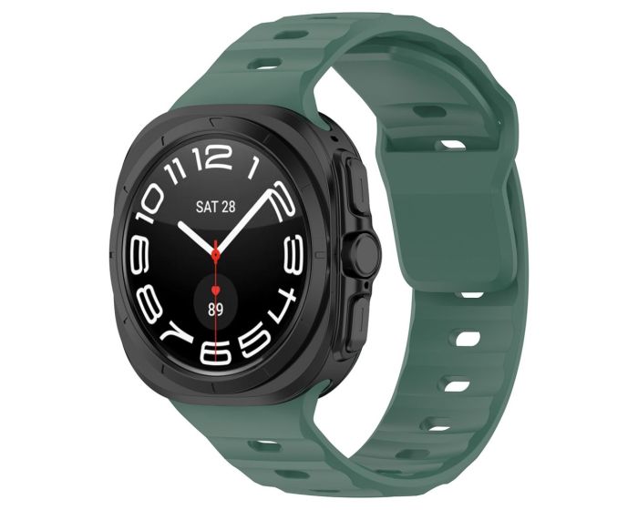 Techsuit Watchband (W055) Silicone Strap Samsung Galaxy Watch Ultra 47mm - Dark Green