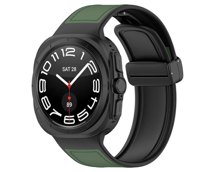 Techsuit Watchband (W056) PU Leather Silicone Strap Samsung Galaxy Watch Ultra 47mm - Green