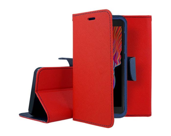 Tel1 Fancy Diary Case Θήκη Πορτοφόλι με δυνατότητα Stand Red / Navy (Samsung Galaxy Xcover 5)