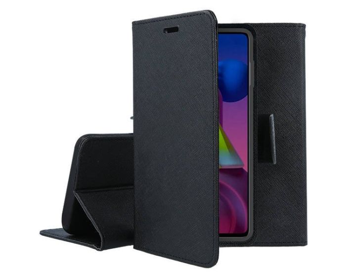 Tel1 Fancy Diary Case Θήκη Πορτοφόλι με δυνατότητα Stand Black (Huawei P Smart 2021)
