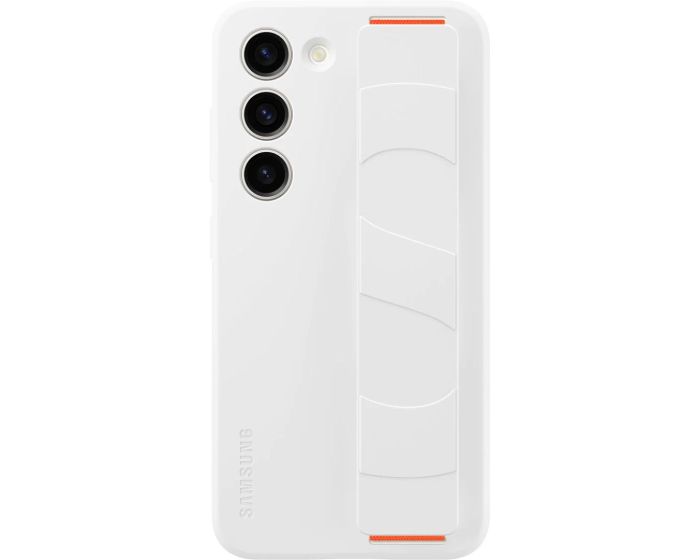 Samsung Silicone Grip Cover (EF-GS911TWEGWW) Θήκη Σιλικόνης με Λουράκι White (Samsung Galaxy S23)