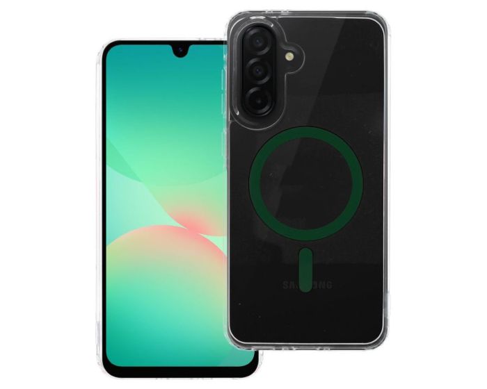 Drop Glue Colorful Ring Mag Cover Case Θήκη Συμβατή με MagSafe Clear / Dark Green (Samsung Galaxy A16 4G / 5G) - MT82961