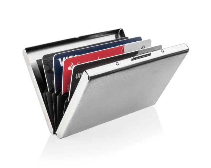 Savisto Metal RFID Signal Block Card Wallet Μεταλλικό Πορτοφόλι Καρτών 6 Θέσεων  - Silver