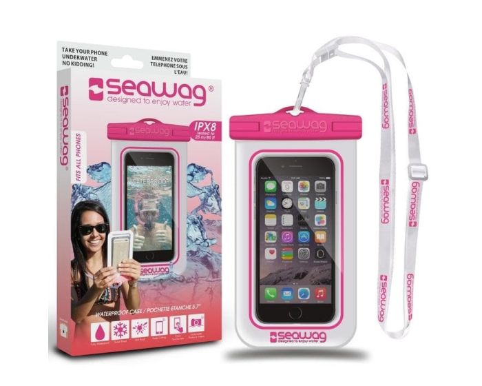 Seawag IPX8 Universal Αδιάβροχη Θήκη για Smartphones έως 5.7'' - White / Pink