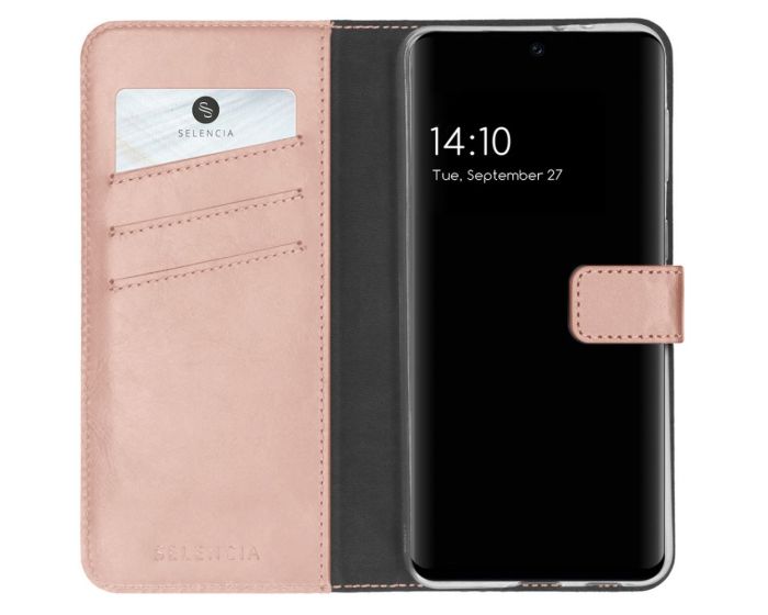 Selencia Era Genuine Leather Wallet Case Δερμάτινη Θήκη Πορτοφόλι - Rose (Samsung Galaxy A32 4G)