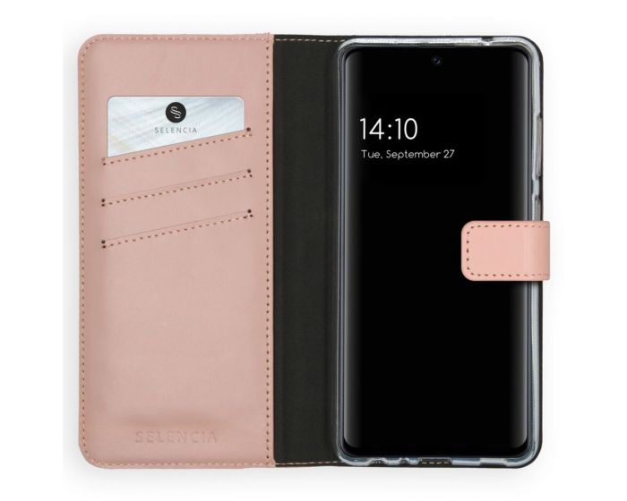 Selencia Era Genuine Leather Wallet Case Δερμάτινη Θήκη Πορτοφόλι - Rose (Samsung Galaxy A52 / A52s)