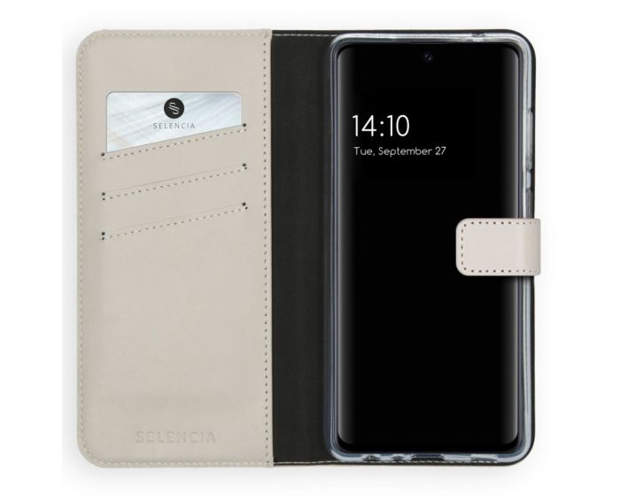 Selencia Era Genuine Leather Wallet Case Δερμάτινη Θήκη Πορτοφόλι - Gray (Samsung Galaxy A72 4G / 5G)