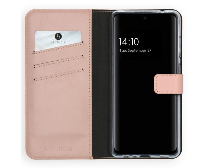 Selencia Era Genuine Leather Wallet Case Δερμάτινη Θήκη Πορτοφόλι - Rose (Samsung Galaxy A72 4G / 5G)
