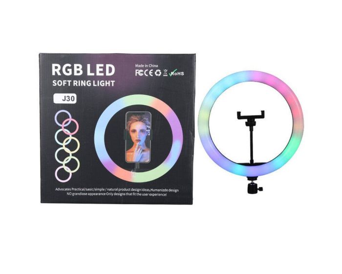 MJ30 RGB Ring LED Light 12'' without Tripod Φωτισμός Led - Black