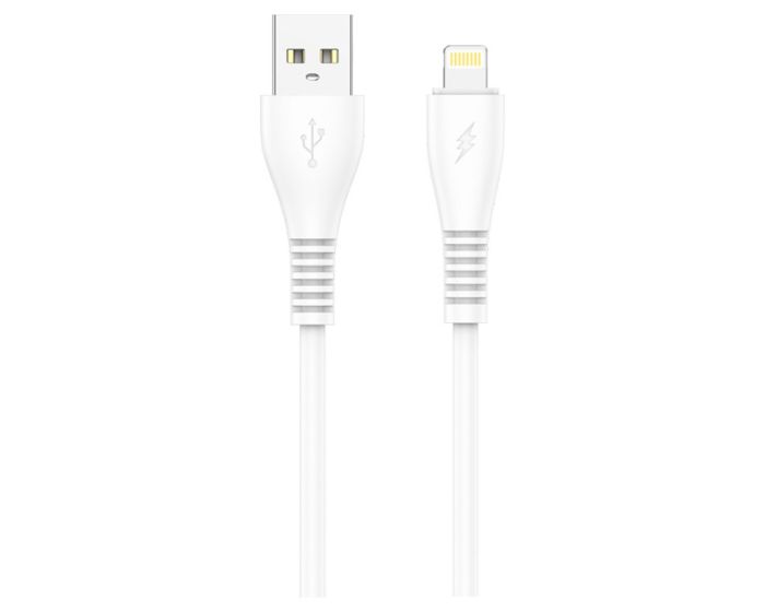 Sendem M35P Cable 6A Καλώδιο Φόρτισης USB to Lightning 0.9m White