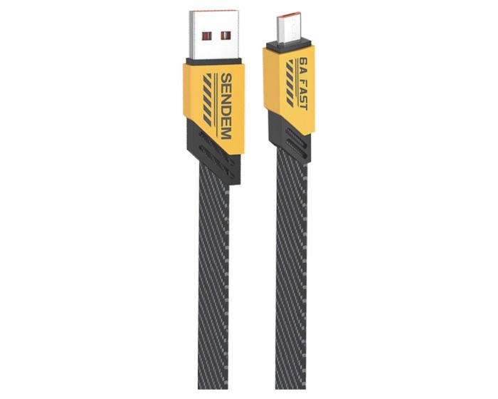 Sendem M83A Cable 200W Καλώδιο Φόρτισης USB σε Micro USB 1m Yellow