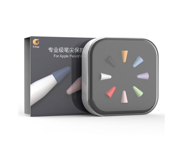 Set of 8x Nibs Writing Cover Θήκη Σιλικόνης για Μύτη του Apple Pencil 1 / 2 - Multicolor