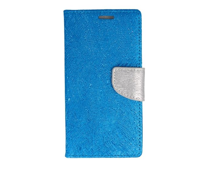 Shine Fancy Diary Θήκη Πορτοφόλι με δυνατότητα Stand Blue / Silver (Samsung Galaxy J3 / J3 2016)