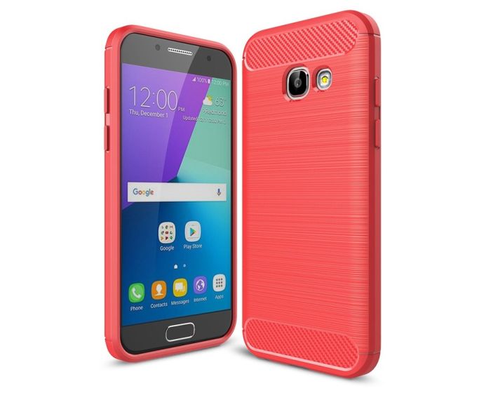 TPU Carbon Rugged Armor Case (141629) Red (Samsung Galaxy A3 2017)