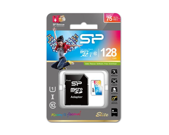 Silicon Power microSDHC 128gb - Class 10 UHS-1 Elite Colorful with Adaptor