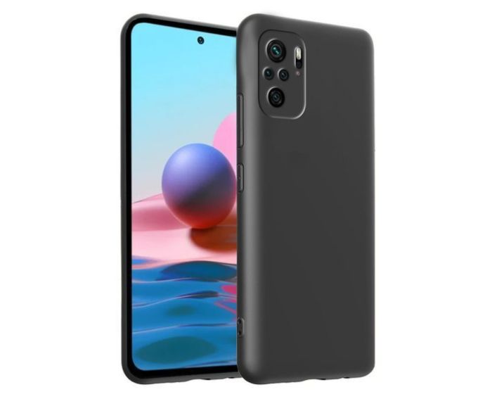 Θήκη Σιλικόνης Slim Fit Liquid Silicone Case Black (Xiaomi Redmi Note 10 / 10S / Poco M5s)