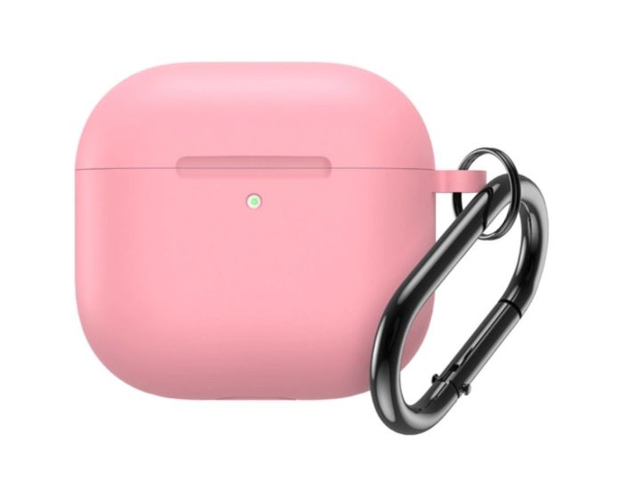 Soft Silicone Apple AirPods 4 Case with Carabiner Θήκη Σιλικόνης για Apple AirPods 4 - Pink