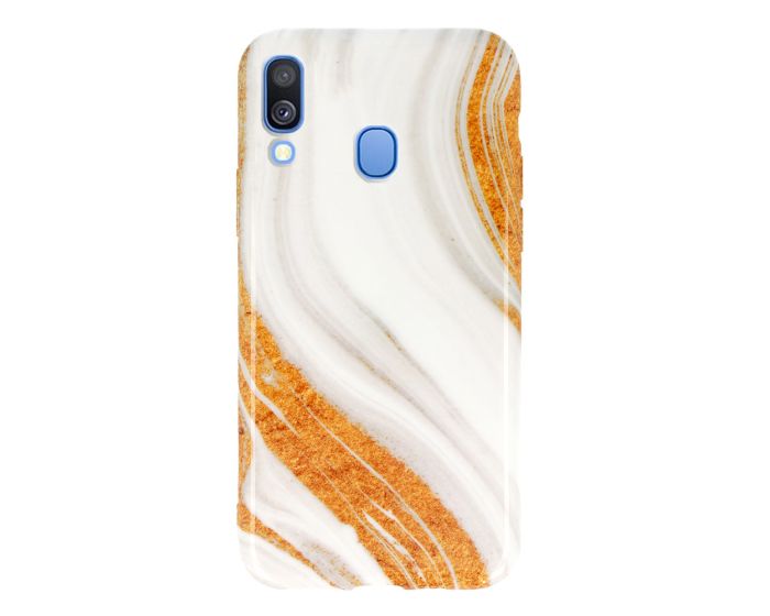 Marble Silicone Case Design 1 Θήκη Σιλικόνης White / Gold (Samsung Galaxy A40)