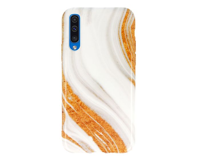 Marble Silicone Case Design 1 Θήκη Σιλικόνης White / Gold (Samsung Galaxy A70)