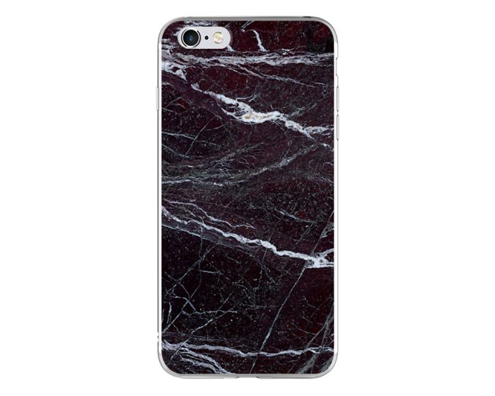 Silicone Marble Case No14 Θήκη Σιλικόνης Black / White (iPhone 6 / 6s)