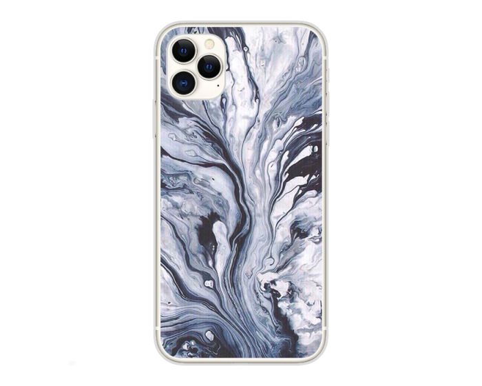 Silicone Marble Case No2 Θήκη Σιλικόνης Blue / White (iPhone 11 Pro)
