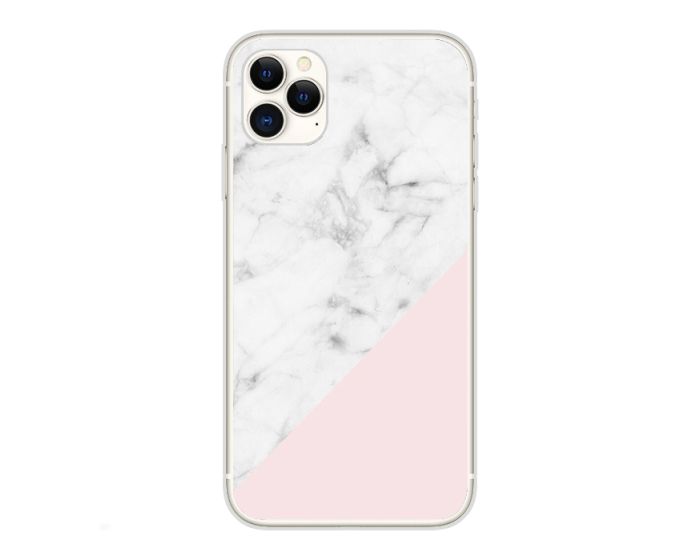 Silicone Marble Case No9 Θήκη Σιλικόνης White / Pink (iPhone 11 Pro)