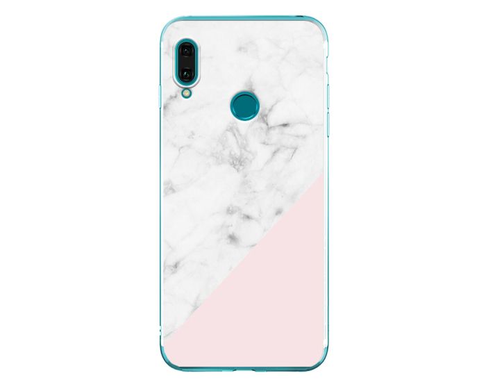 Silicone Marble Case No9 Θήκη Σιλικόνης White / Pink (Huawei Y9 2019)