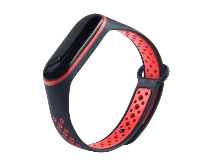 Silicone Replacement Band Dots Black / Red - Λουράκι Σιλικόνης για Xiaomi Mi Band 3 / 4