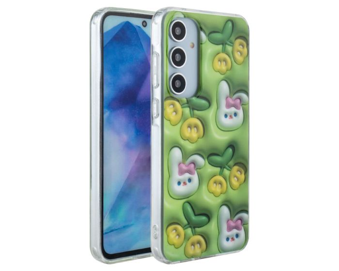 Colorful Case with Back Cover Print Θήκη Green Bunnies (iPhone 11)