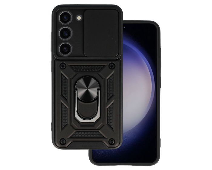 Camera Slide Hard Case Σκληρή Θήκη με Κάλυμμα Κάμερας - Black (Samsung Galaxy S23) - MT83749