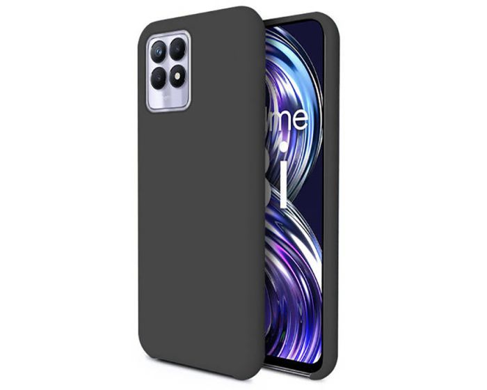 Θήκη Σιλικόνης Slim Fit Liquid Silicone Case Black (Realme 8i)