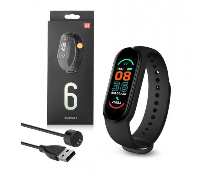 Smart Band M6 Magnetic Intelligent Fitness Tracker - Black - MT71001