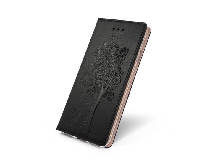 Smart Tree Book Case με Δυνατότητα Stand - Θήκη Πορτοφόλι Μαύρη (Sony Xperia E5)