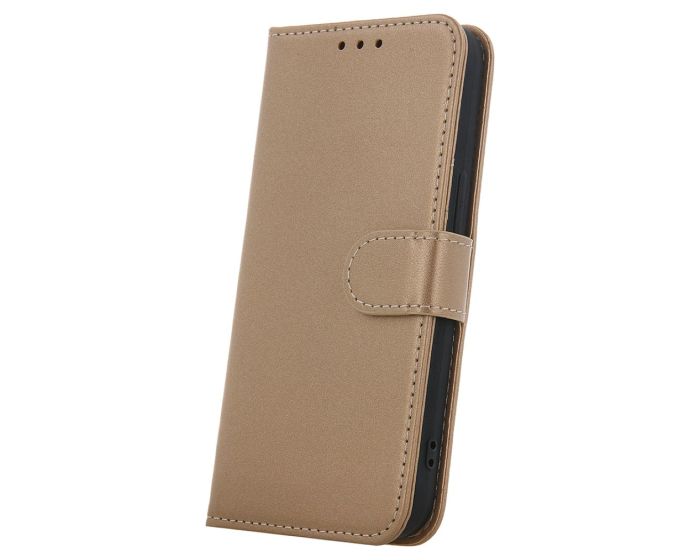 Smart Classic Wallet Case Θήκη Πορτοφόλι με δυνατότητα Stand Gold (iPhone 16 Pro)
