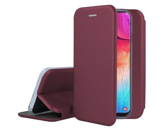 Smart Diva Book Case με Δυνατότητα Στήριξης - Burgundy (Huawei P30 Lite)