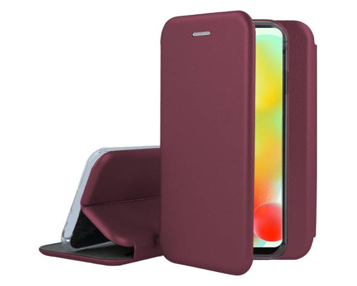 Smart Diva Book Case με Δυνατότητα Στήριξης - Burgundy (Xiaomi Redmi 12C)