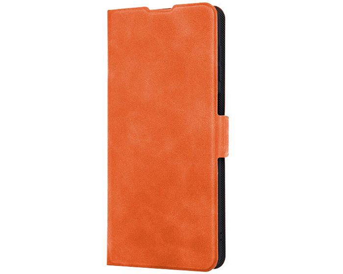 Smart Puro Magnet Wallet Case Θήκη Πορτοφόλι με δυνατότητα Stand Orange (Samsung Galaxy A22 4G)